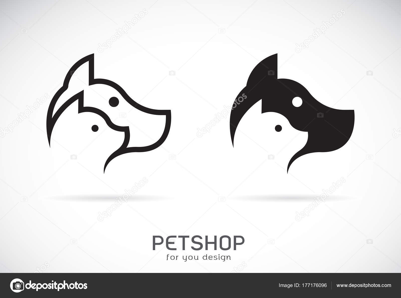 Vecteur Dun Dessin De Chien Et Chat Sur Fond Blanc Petshop