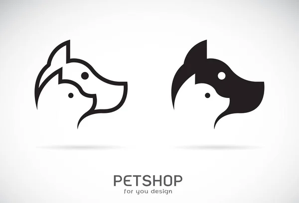 Διάνυσμα σχεδίου σκύλου και γάτας σε λευκό φόντο. Πέτσοπ. — Διανυσματικό Αρχείο