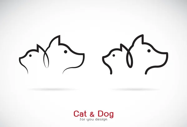 Vecteur d'un dessin de chien et chat sur fond blanc. Petshop. — Image vectorielle
