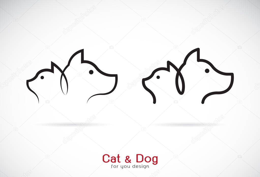 Vector of a dog and cat design on white background. Petshop. 