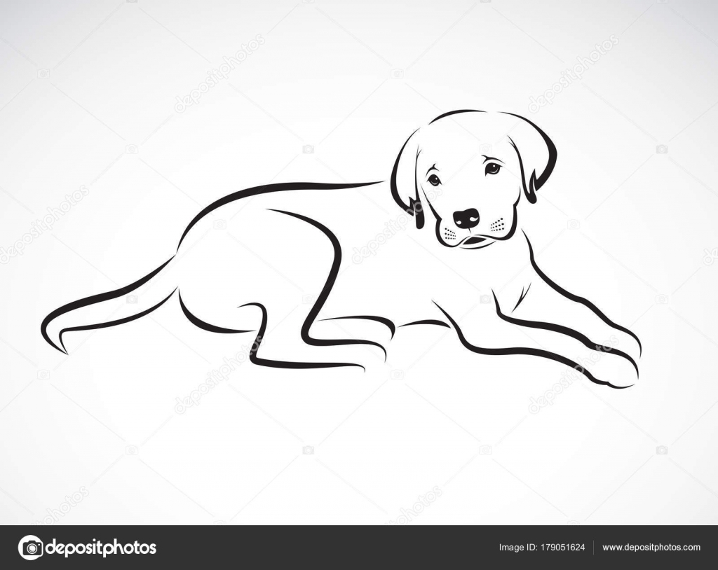 白い背景の上の犬のラブラドールのベクトル。ペットボトルの動物。簡単
