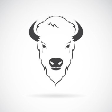 Beyaz arka plan üzerinde bir buffalo kafa tasarımı vektörü. 