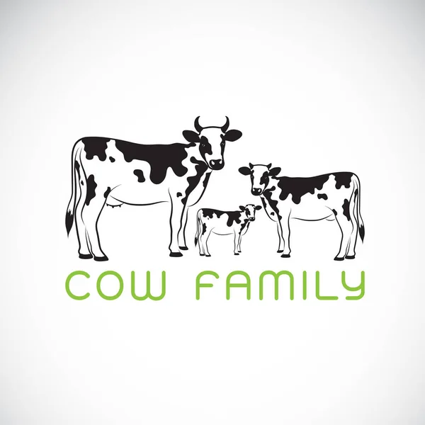 Vetor da família das vacas no fundo branco. Fazenda. Animal. Fácil ed — Vetor de Stock