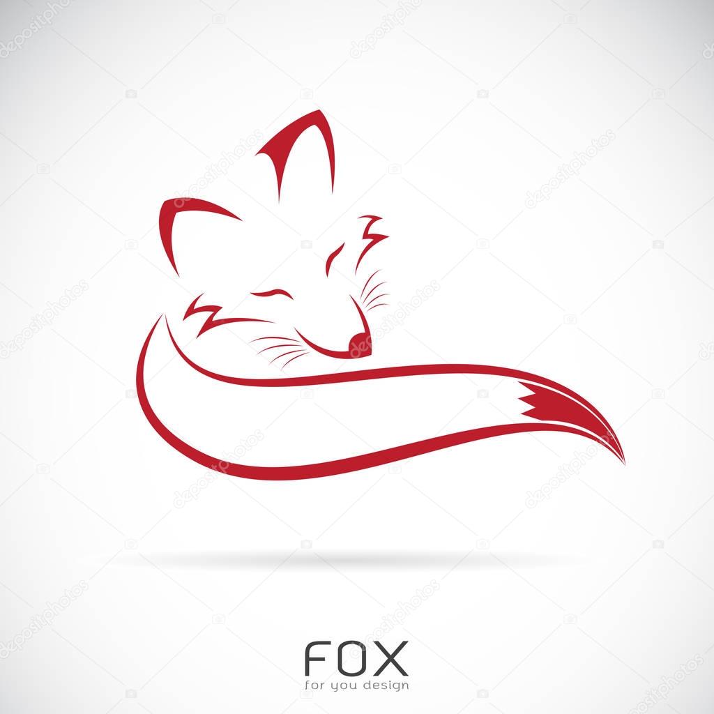 Vector of a red fox design on white background. Wild Animals. Easy editable layered vector illustration.
