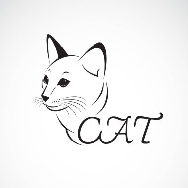 Vektör bir kedi baş beyaz arka plan üzerinde. Pet hayvan.