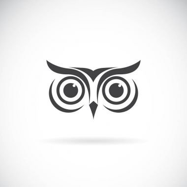 Beyaz zemin üzerinde bir baykuş yüz tasarım vektör. Kuş logosu. 