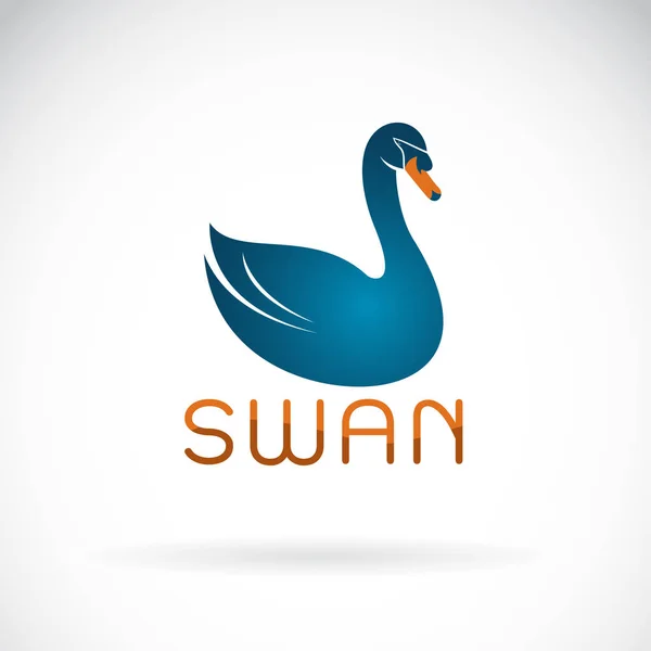 Vector of blue swan design on white background. Wild Animal. Bir — Stock Vector