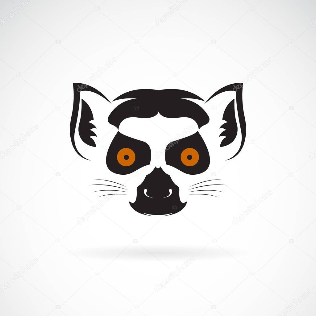 Vector of ring-tailed lemur head design on white background. Wild Animals. Easy editable layered vector illustration.