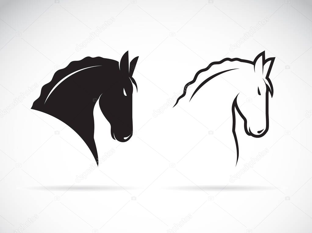 Vector of horse head design on white background. Wild Animals. E