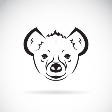 Beyaz zemin üzerinde bir hyena(Hyaenidae) baş tasarım vektör. 