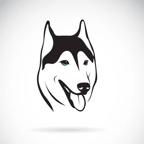Vector de diseño de cabeza de perro husky siberiano sobre fondo blanco . — Vector de stock
