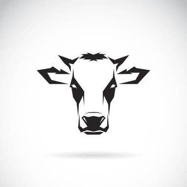 Beyaz arka planda inek kafası tasarımı taşıyıcısı. Çiftlik Hayvanları.