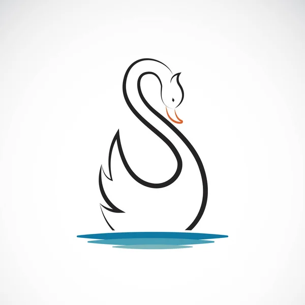 Vetor do desenho do cisne sobre fundo branco. Animais Selvagens. Aves . — Vetor de Stock