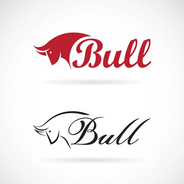 Vector Bull Head Design Letters White Background Wild Animals Easy — Stock Vector