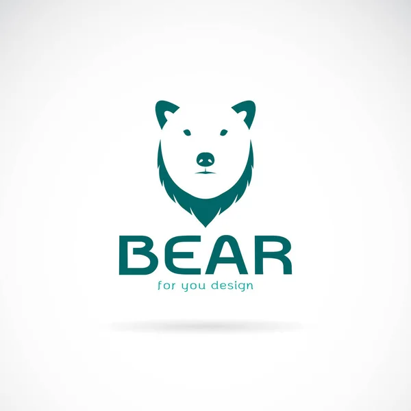 熊の頭のデザインと白い背景の文字のベクトル 野生動物 編集しやすいレイヤーベクトルイラスト — ストックベクタ