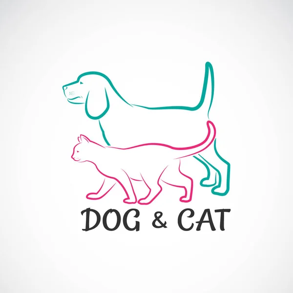 白色背景上的狗和猫设计的矢量 宠物标志或图标 易于编辑的分层矢量插图 — 图库矢量图片