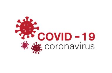 Beyaz arka planda Covid-19 Coronavirus konsepti. Romantik koronavirüs salgını. Covid-19 Simgeleri veya logoları. Kolay düzenlenebilir vektör illüstrasyonu. 