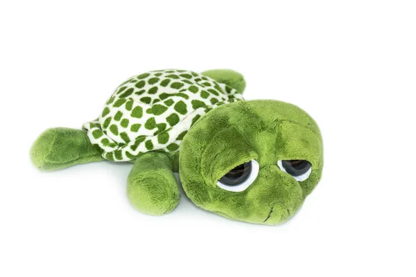 Afbeelding Van Groene Schildpaddenpop Geïsoleerd Witte Achtergrond Dierlijke Poppen — Stockfoto