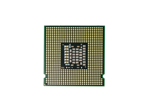 Afbeelding Van Cpu Processor Chip Een Witte Achtergrond Apparatuur Computerhardware — Stockfoto