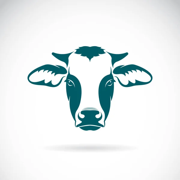 Vetor Desenho Cabeça Vaca Fundo Branco Farm Animal Logótipos Ícones — Vetor de Stock