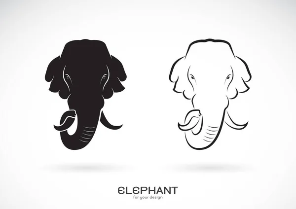 白色背景下的大象头像设计矢量 野生动物 大象的标志或图标 易于编辑的分层矢量说明 — 图库矢量图片