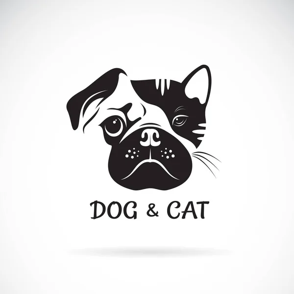 Vector Diseño Cara Perro Gato Sobre Fondo Blanco Mascota Animal — Vector de stock