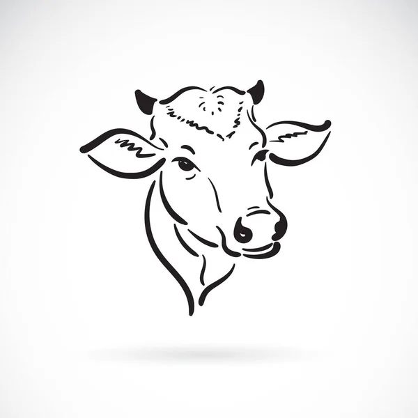 Vetor Desenho Cabeça Vaca Fundo Branco Farm Animal Logótipos Ícones — Vetor de Stock