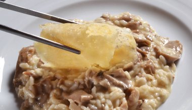 Kremalı mantarlı pirinç