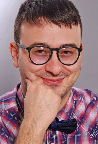 Young nerd wearing eyeglasses — Stock Photo, Image