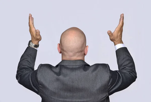 Businessman with raised hands — Stock Photo, Image