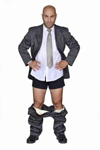 Businessman with pants down — Stock Photo, Image