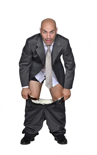 Бизнесмен со спущенными штанами — стоковое фото