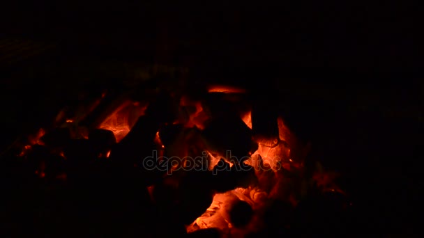Κάρβουνα κάψιμο στο φούρνο — Αρχείο Βίντεο