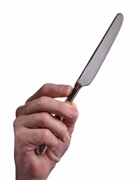 Male Hand Holding Knife — Stock Photo, Image