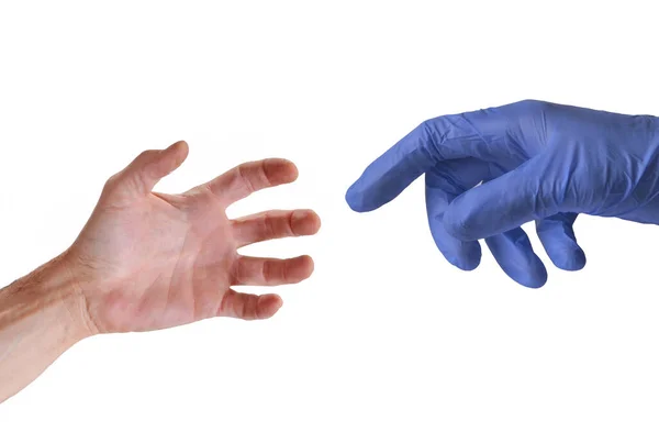 Virus Sjukdom Akut Läkare Ger Hand — Stockfoto