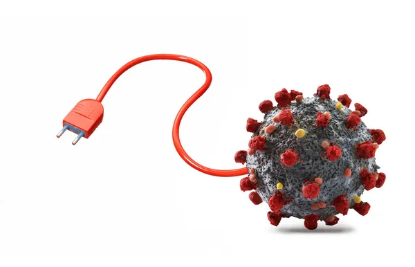 Virus Molekuly Plugin Nákaza Koncepce Koncepce Infekce Bílém Pozadí — Stock fotografie