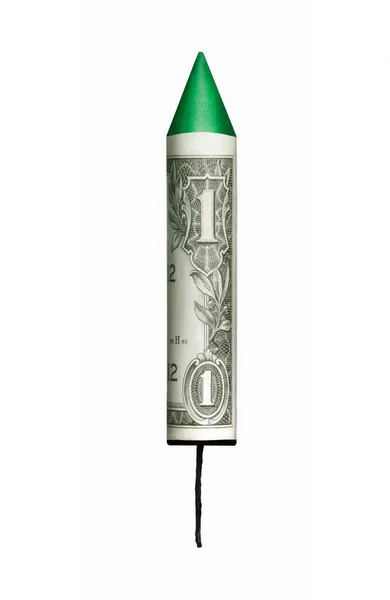 Start Der Dollarwirtschaft Auf Dollarschein Rakete Nach Der Wirtschaftskrise Start — Stockfoto