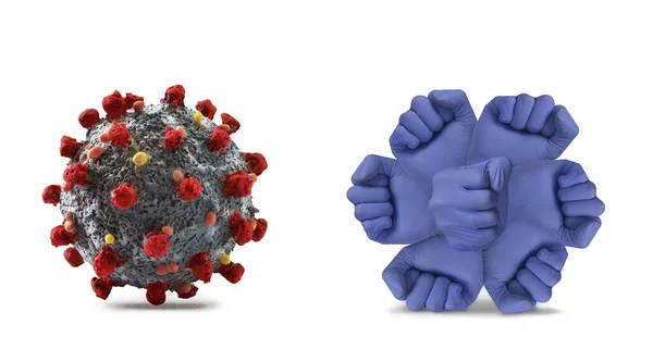 Молекула Вірусу Проти Захисту Імунітету Людини — стокове фото