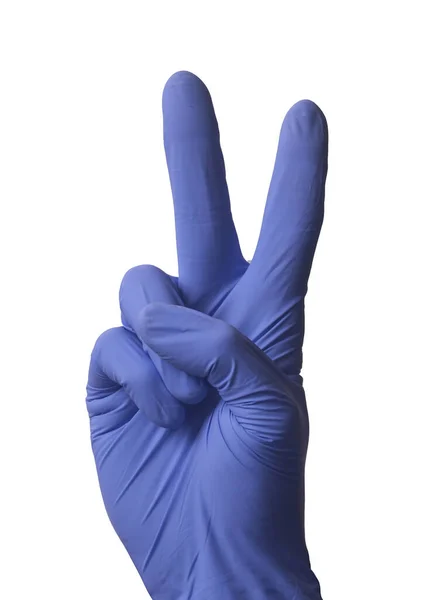 Surgery Doctor Victory Sigh Hand Glove — Stock Photo, Image