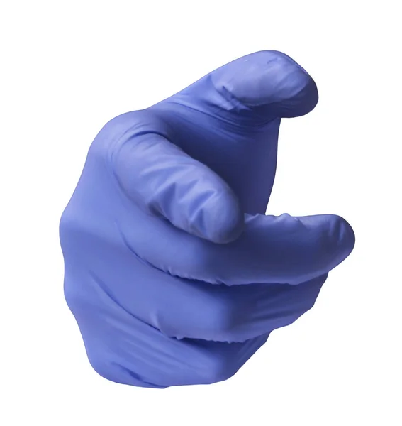 Doctor Surgery Glove Hand Pointing Finger Message — Stock Photo, Image