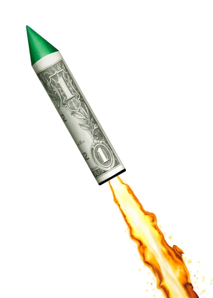 Launching Dollar Economy Dollar Bill Rocket Economic Crisis Launch Economy — Stock Photo, Image