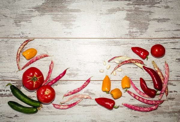 Contexte des légumes ci-dessus vue — Photo