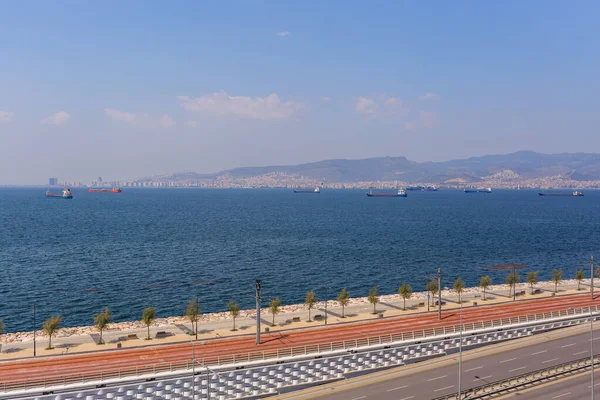 Izmir Turkey April 2020 Top View Empty Streets Due Quarantine — стоковое фото