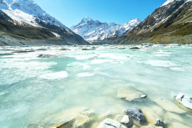 Göl ile buzdağı mount cook, Yeni Zelanda