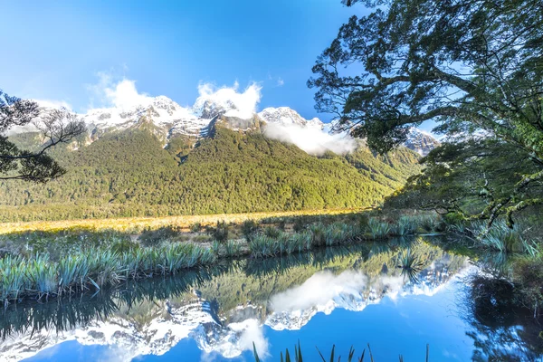 Lago Espejo Parque Nacional Fiordland Isla Sur Nueva Zelanda —  Fotos de Stock