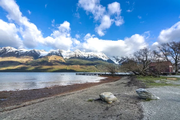 Sjön Med Berg Vid Glenorchy Nya Zeeland — Stockfoto