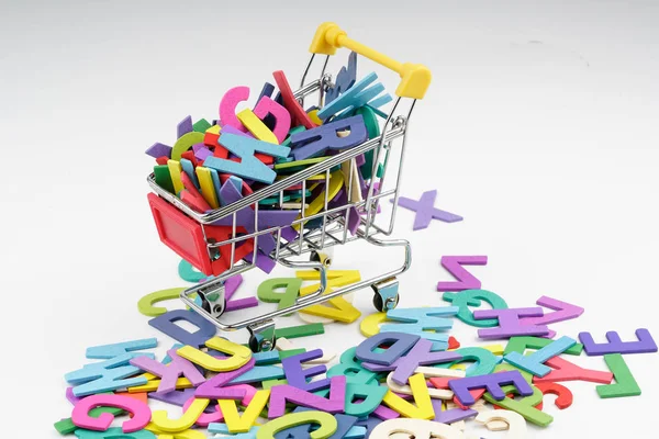 Toy Trolley Wood Alphabet Letter Stock Photo