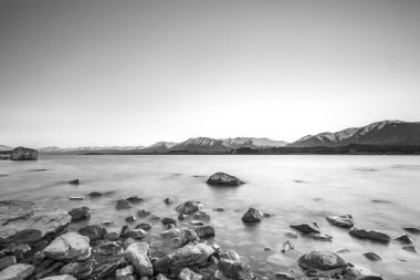 Gündoğumu manzaralı lake Tekapo