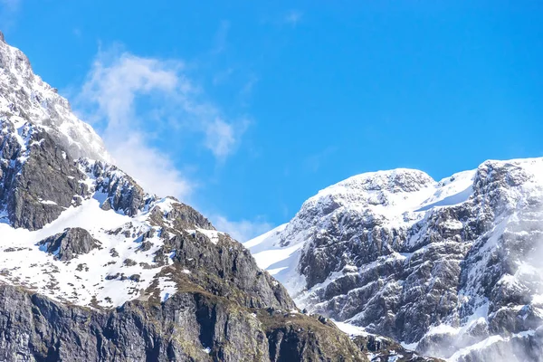 Βουνά Καλυμμένα Χιόνι Νότιες Άλπεις Νέα Ζηλανδία — Φωτογραφία Αρχείου