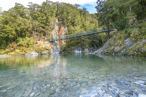 Blå Pool Floden Vid Queentown Nya Zeeland — Stockfoto